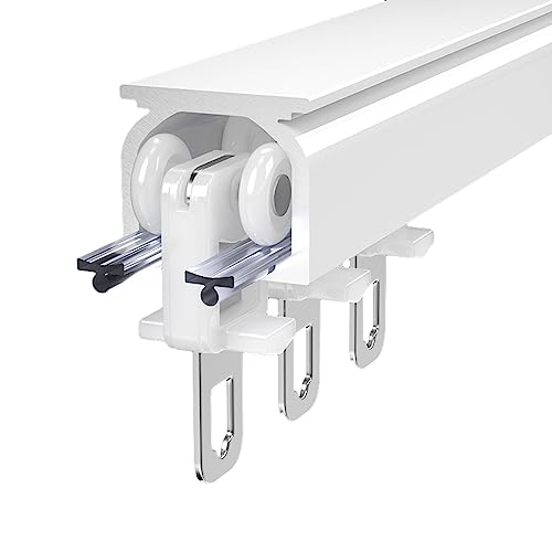Vorhangschienen-Set Deckenbefestigung für Schiebevorhänge Flexible Decken-Vorhangschiene Decke Gebogene Vorhangschiene Flexible Decken Vorhang Gardinenschiene Vorhangschiene ( Color : White (Top Mount von RIFWOVE