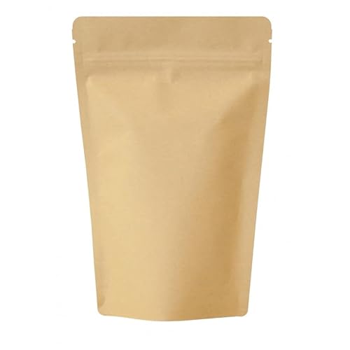 RIGHTPAK Kraftpapier Standbodenbeutel, 25 Stück, 11 cm x 17 cm, hitzeversiegelbar, mit Einreißkerbe, Lebensmittelaufbewahrungsbeutel von RIGHTPAK