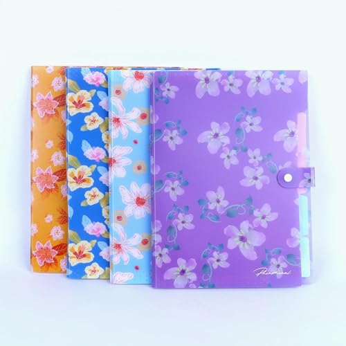 Niedliche Fächermappe, 4er-Set, Dokumenten-Organizer mit 5 Taschen, Akkordeon-Aktenordner für Studenten, Lehrer und Freiberufler, Retro-Blumen-Serie Niedliche Fächermappe, 4er-Set, Dokumenten-Organizer mit 5 Taschen, Akkordeon-Aktenordner für Studenten, Lehrer und Freiberufler, Retro-Blumen-Serie von RIHEAN