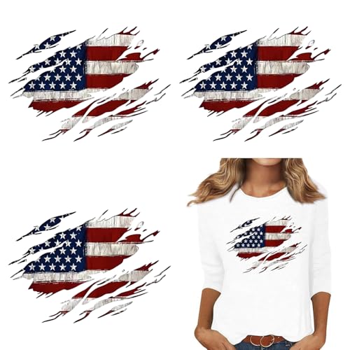 Patriotische Bügelbilder, 3 Stück 4. Juli zum Aufbügeln, unabhängiger Tag, amerikanische Flagge, Wärmetransfer-Vinyl-Aufkleber für Kleidung, Taschen, Abdeckungen, DIY-Dekorationen Patriotische Bügelbilder, 3 Stück 4. Juli zum Aufbügeln, unabhängiger Tag, amerikanische Flagge, Wärmetransfer-Vinyl-Aufkleber für Kleidung, Taschen, Abdeckungen, DIY-Dekorationen von RIICFDD