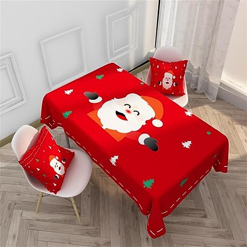 Goldene Elch-Tischdecke, Tischdecke, rote Schneeflocke, Weihnachtsbaum, Tischdecke für Weihnachtsfeier, Beistelltischdecke-ZBQ9184 (8)-40–70 cm von RIJPEX