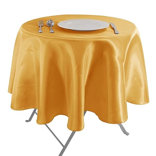 Runde Satin-Tischdecken, solide Tischdecke für Restaurant, Geburtstag, Hochzeit, Party, Hotel, runde Tischdecke, Heimdekoration, Orange-Gelb, Durchmesser 180 cm Runde Satin-Tischdecken, solide Tischdecke für Restaurant, Geburtstag, Hochzeit, Party, Hotel, runde Tischdecke, Heimdekoration, Orange-Gelb, Durchmesser 180 cm von RIJPEX