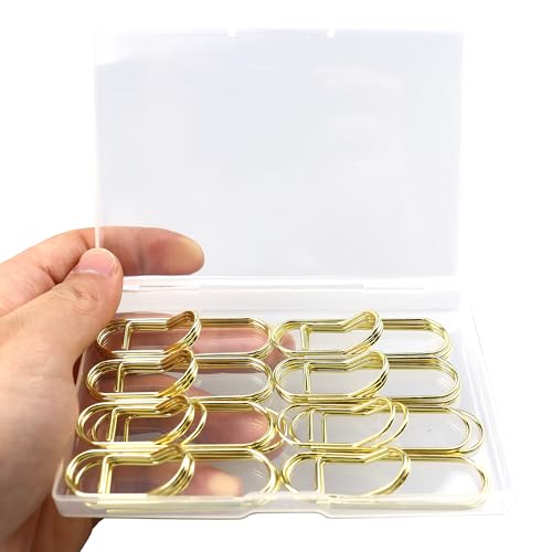 RILOMBAO Büroklammern, 58 mm, goldfarben, rostbeständig, Metall, starke Stiftklammer, Büroklammern für Büro, Schule, Dokumente, 22 Stück RILOMBAO Büroklammern, 58 mm, goldfarben, rostbeständig, Metall, starke Stiftklammer, Büroklammern für Büro, Schule, Dokumente, 22 Stück von RILOMBAO