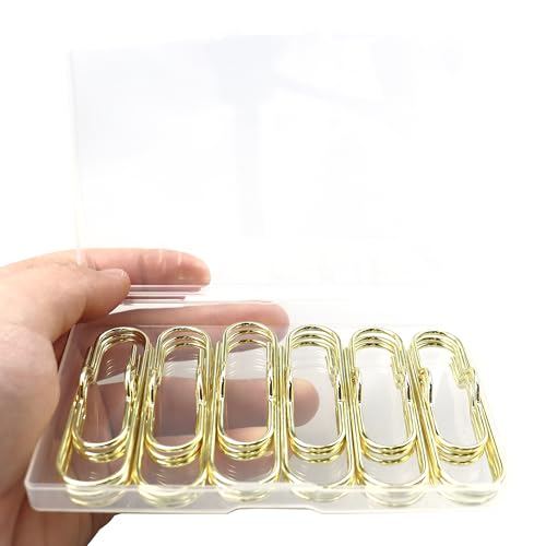 RILOMBAO Büroklammern, 70 mm, goldfarben, rostbeständig, Metall, starke Stiftklammer, Büroklammern für Büro, Schule, Dokumente, 18 Stück RILOMBAO Büroklammern, 70 mm, goldfarben, rostbeständig, Metall, starke Stiftklammer, Büroklammern für Büro, Schule, Dokumente, 18 Stück von RILOMBAO