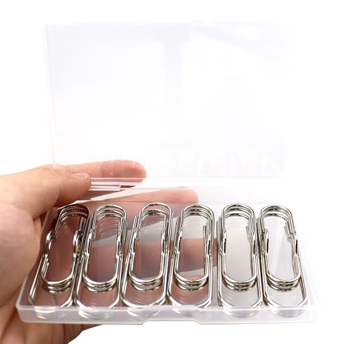 RILOMBAO Büroklammern, 70 mm, silberfarben, rostbeständig, Metall, starke Stiftklammer, Büroklammern für Büro, Schule, Dokumente, 18 Stück RILOMBAO Büroklammern, 70 mm, silberfarben, rostbeständig, Metall, starke Stiftklammer, Büroklammern für Büro, Schule, Dokumente, 18 Stück von RILOMBAO
