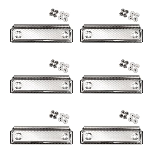 RILOMBAO Klemmbrett-Clips aus Metall, kariert, 10 cm, dünn, montierbar, ohne Loch zum Aufhängen, für Dokumente, Aktentafel, Büro, Schule, 6 Stück von RILOMBAO