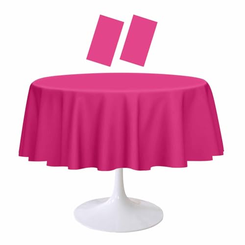 RINDOJIN Runde Tischdecke aus Kunststoff, 2 Stück, 213 x 213 cm, runde Kunststoff-Tischdecke, Einweg-Tischdecke für Babyparty, Hochzeit, Geburtstag, Party, Picknick, rund, 2 Stück RINDOJIN Runde Tischdecke aus Kunststoff, 2 Stück, 213 x 213 cm, runde Kunststoff-Tischdecke, Einweg-Tischdecke für Babyparty, Hochzeit, Geburtstag, Party, Picknick, rund, 2 Stück von RINDOJIN