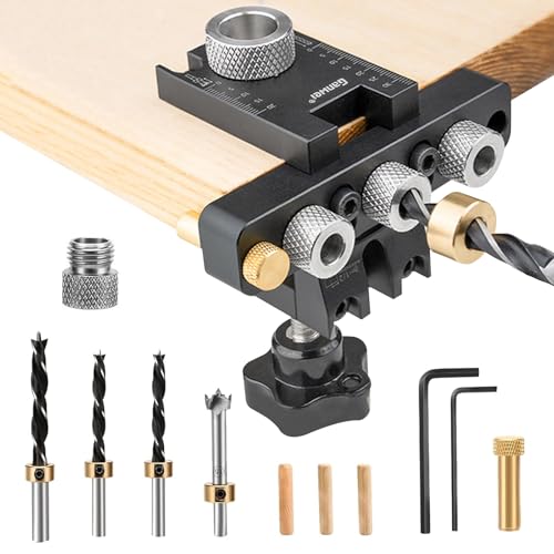 3-in-1 Bohrschablone, Bohrschablone Möbelbau, Taschenloch Bohrschablone 8/10/15mm Dübellöcher Holzdübel Bohrschablone mit Positionierungsclip Einstellbare Bohrführung Tischlerwerkzeuge 3-in-1 Bohrschablone, Bohrschablone Möbelbau, Taschenloch Bohrschablone 8/10/15mm Dübellöcher Holzdübel Bohrschablone mit Positionierungsclip Einstellbare Bohrführung Tischlerwerkzeuge von RISAKOGO