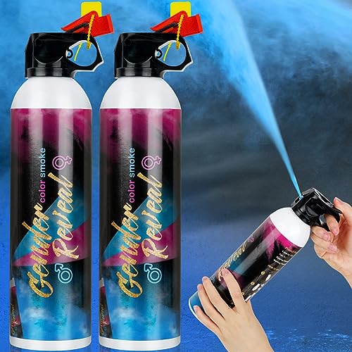 RISEMART Gender Reveal Konfetti Kanone Poppers, Gender Reveal Rauchbombe biologisch abbaubare Babyparty-Konfetti, Partyzubehör für Jungen und Mädchen (2 Stück, Blau) von RISEMART
