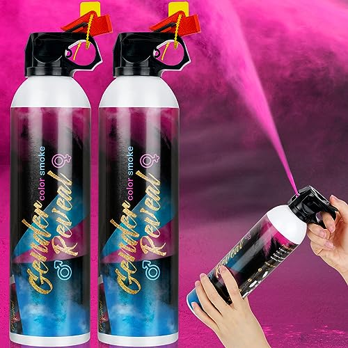 RISEMART XXL Gender Reveal Konfetti Kanone Poppers, Gender Reveal Rauchbombe biologisch abbaubare Babyparty-Konfetti, Partyzubehör für Jungen und Mädchen (2 Stück, Rosa) von RISEMART