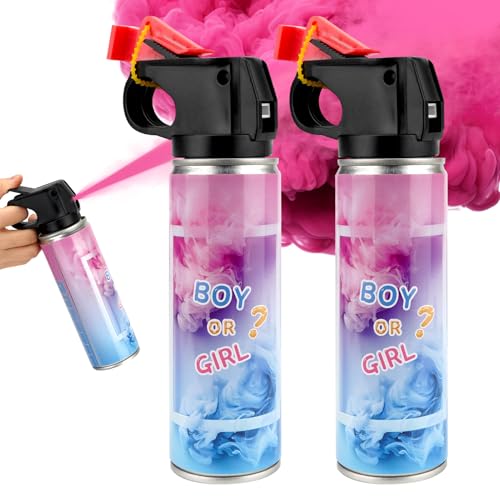 RISEMART Gender Reveal Rauchbombe - Rosa 2 Stück -Biologisch Abbaubarem Babyparty sicher Pulverrauch, Gender Reveal konfettikanone Partyzubehör für Jungen und Mädchen von RISEMART