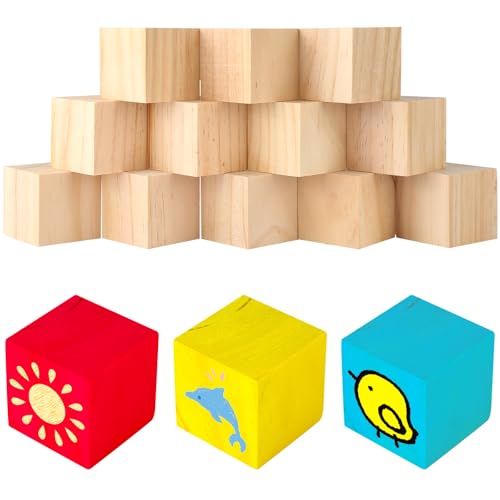12 Stück Holzwürfel Kiefern, 5 x 5 x 5cm Bastelwürfel Holz, Blanko Würfel Holzblöcke, Unfertige Holzklötzchen zum Basteln für Schnitzen, Malen, Bauklötze 12 Stück Holzwürfel Kiefern, 5 x 5 x 5cm Bastelwürfel Holz, Blanko Würfel Holzblöcke, Unfertige Holzklötzchen zum Basteln für Schnitzen, Malen, Bauklötze von RISF