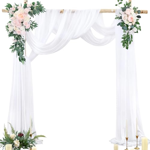 RISF 2 Stück Querbehang, Hochzeit Vorhang Hochzeitsbogen, 75 x 600cm Hochzeitsbogen Gardinen, Weiß Kulissenvorhänge für Hochzeiten, Fotografie, Party RISF 2 Stück Querbehang, Hochzeit Vorhang Hochzeitsbogen, 75 x 600cm Hochzeitsbogen Gardinen, Weiß Kulissenvorhänge für Hochzeiten, Fotografie, Party von RISF