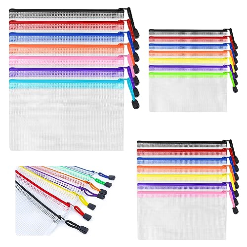 21 Stück Dokumententasche A4 A5 A6, Bunte Dokumententasche in 7 Farben,Wasserdichte Dokumententasche Durchsichtig Zip Beutel für Büros Schule Reise 21 Stück Dokumententasche A4 A5 A6, Bunte Dokumententasche in 7 Farben,Wasserdichte Dokumententasche Durchsichtig Zip Beutel für Büros Schule Reise von RISVOWO