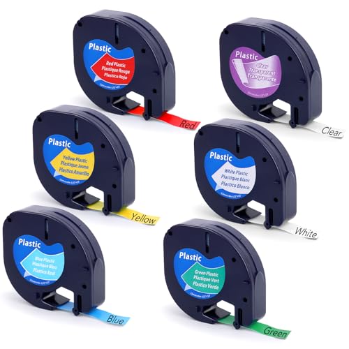 6 Stück Kompatibel für DYMO Etikettenband, Schriftband Bunt Etiketten Thermodrucker Papier 12mm x 4 m für Dymo LT-100T/LT-100H/LT-2000/LT- QX50 6 Stück Kompatibel für DYMO Etikettenband, Schriftband Bunt Etiketten Thermodrucker Papier 12mm x 4 m für Dymo LT-100T/LT-100H/LT-2000/LT- QX50 von RISVOWO