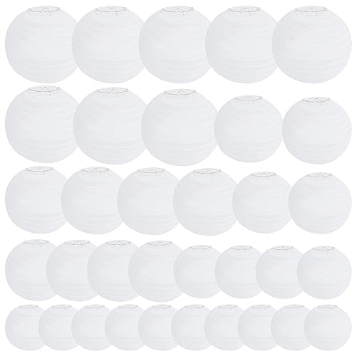Papierlaterne 34 Stücke, RISVOWO Lampions Weiß, Papier Laterne HäNgende Runde Papierlaternen für Hochzeit Geburtstag Feiern Garten Deko, Lampions Außen Verschiedene GrößEn von 15cm 20cm 25cm 30cm Papierlaterne 34 Stücke, RISVOWO Lampions Weiß, Papier Laterne HäNgende Runde Papierlaternen für Hochzeit Geburtstag Feiern Garten Deko, Lampions Außen Verschiedene GrößEn von 15cm 20cm 25cm 30cm von RISVOWO