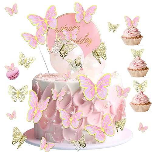 RISVOWO Schmetterling Kuchen Dekorationen, 34 Stücke 3D Schmetterling Cupcake Topper, Tortendeko Geburtstag, Schmetterling Deko Geburtstag für Geburtstag Hochzeit Party Kuchen Party Essen Dekoration RISVOWO Schmetterling Kuchen Dekorationen, 34 Stücke 3D Schmetterling Cupcake Topper, Tortendeko Geburtstag, Schmetterling Deko Geburtstag für Geburtstag Hochzeit Party Kuchen Party Essen Dekoration von RISVOWO