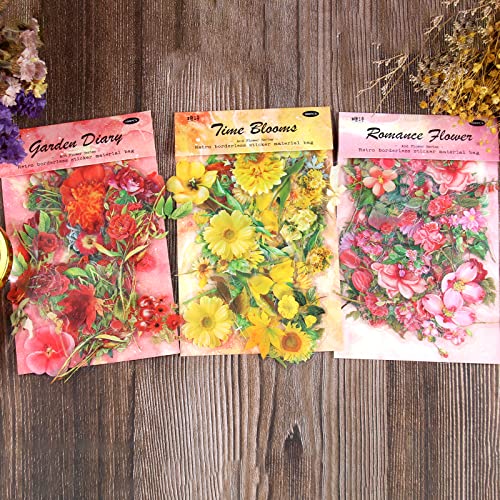 RISYPISY 300pcs Journale Blume Aufkleber, Botanische dekorative Aufkleber für Scrapbooking, Harz Handwerk, Notebooks von RISYPISY