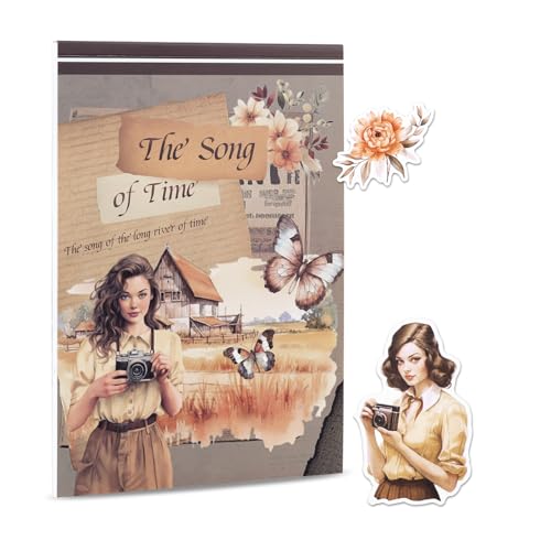 RISYPISY Vintage Frauen Scrapbook Sticker 20 Blätter, 170+ Nostalgie Sticker Buch, Ephemera PET & Papier Sticker für Journale, Fotoalbum (yellow) RISYPISY Vintage Frauen Scrapbook Sticker 20 Blätter, 170+ Nostalgie Sticker Buch, Ephemera PET & Papier Sticker für Journale, Fotoalbum (yellow) von RISYPISY