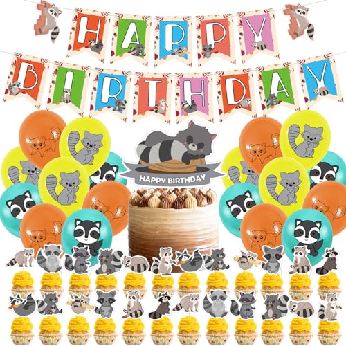Raccoon Luftballons Geburtstagsfeier Dekorationen Set Raccoon Geburtstag Party Supplies Happy Birthday Banner Ballons Kuchendeckel für Kinder Geburtstag Party Dekor Raccoon Luftballons Geburtstagsfeier Dekorationen Set Raccoon Geburtstag Party Supplies Happy Birthday Banner Ballons Kuchendeckel für Kinder Geburtstag Party Dekor von RIUAHST