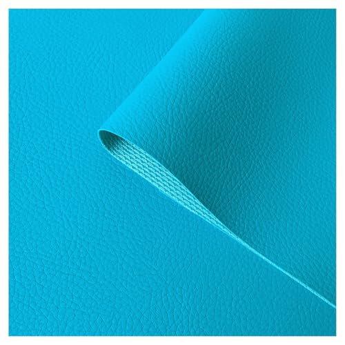 Kunstleder Meterware 1lfm 1,6m breit Polsterstoff Bezugsstoff Lederoptik(Lake blue,1.6X1m) von RIUGHJID