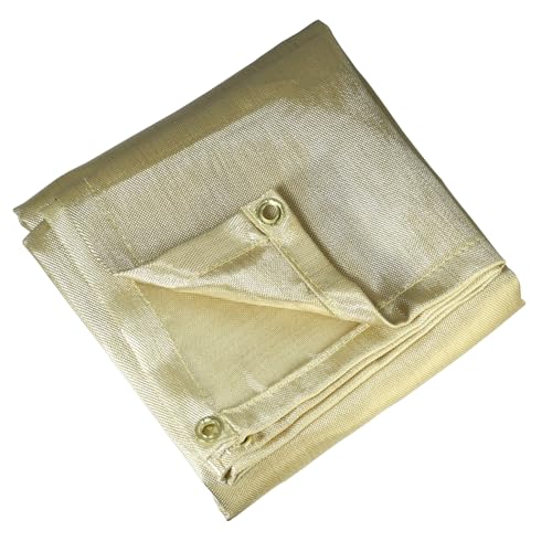 RIVERWELD Faserglas-Schweißdecke 1,8 x 2,4 m, 1022 °F Hochtemperatur-Isolationsdecke, 8 mm verdickter feuerfester und hitzebeständiger Stoff für Industriell Räucherofen Camping Grill von RIVERWELD