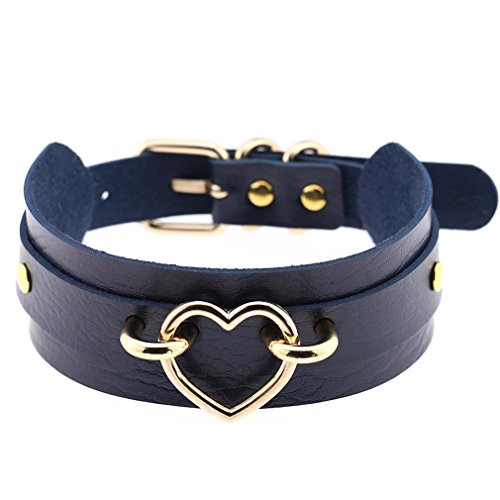 RIVILA Halsband Halsreif Sex Bondage Leder Halsband Halskette Damen Choker Halsband Gotik Punk Rock Lederband Einstellbar Kragen,3-41cm RIVILA Halsband Halsreif Sex Bondage Leder Halsband Halskette Damen Choker Halsband Gotik Punk Rock Lederband Einstellbar Kragen,3-41cm von RIVILA