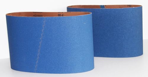 Hochwertige Zirkon-Gewebe-Schleifbänder für eine effiziente Oberfläche auf Parkett, Passend für Bandschleifer, Schleifmaschine – 200 x 750 mm Schleifband, Körnung 80 (10 Stück). Ideal zum Schleifen von RIWO COMMERCE