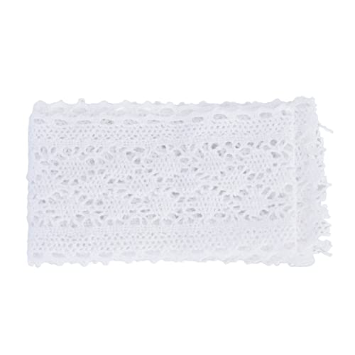 10 Yard Vintage Blumenspitzenverkleidung mit Exquisitem Muster und Hautfreundlichem Material, Weißes Dehnbares Spitzenband für Hochzeitsdekorationen, Ideal für Jubiläums-/Geburtstagsfeier (WHITE) von RIZGHWOY