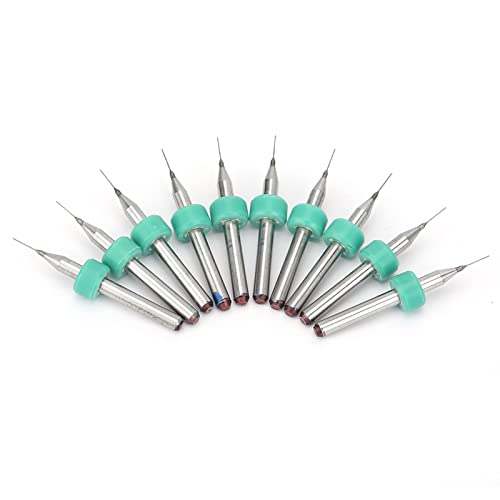 10pcs Hohe Härte Carbid -Bohrer -Bits für CNC Gravur Leiterplatte Eingestellt (0.25MM) von RIZGHWOY