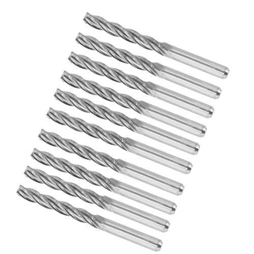10pcs Holzmühlenschneider -Set - CNC CNC 4 Flöte Spiral Bit End Mill Cutter 3,175 X 22 Mm Zum Effizienten Schneiden von RIZGHWOY