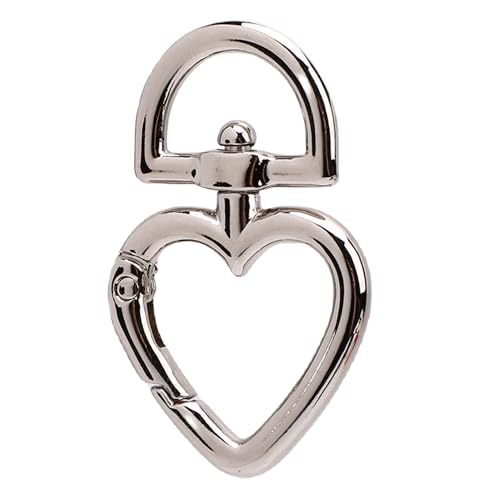 12 Pcs Herzform Drehschnalle, Zinklegungsauslöser Federschlüsselungsclip für Handtasche, Reise, Rucksack Geeignet (SILVER) von RIZGHWOY