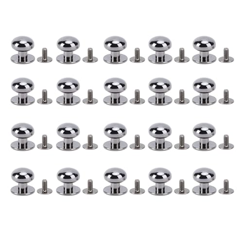 12mm Ball Head Stud Nieten mit Hoher Härteschraube Rückendesign Handwerk Zubehör für Rucksäcke Handtaschen Brieftaschen Brieftaschen (BLACK) von RIZGHWOY