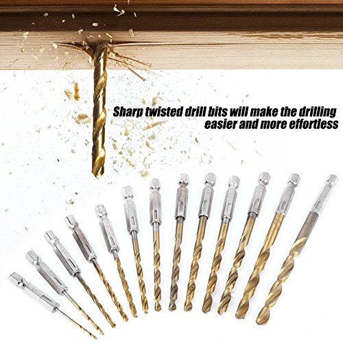 13pcs Hochgeschwindigkeitstahl Titan Beschichtete Drehbohrbits für Tiefes Lochbohreisen und Formbares Werkstück durch Schneiden 13pcs Hochgeschwindigkeitstahl Titan Beschichtete Drehbohrbits für Tiefes Lochbohreisen und Formbares Werkstück durch Schneiden von RIZGHWOY