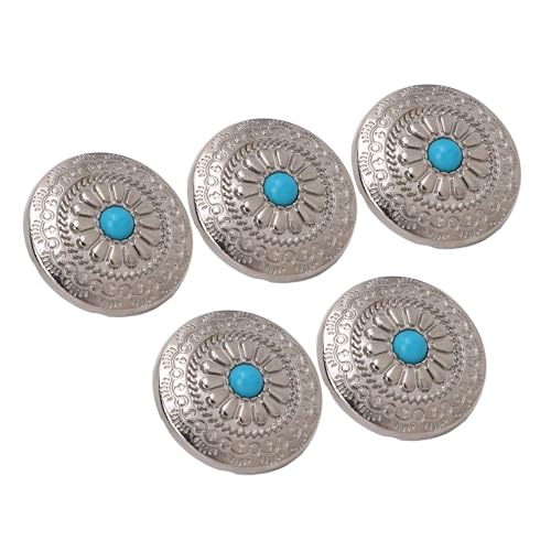 5 Sets Blue Türkiser Schraubenknopf, Elegantes Design und Sicheres Befestigungsmaterial, Zinklegierungmaterial für Lederhandwerksprojekte von RIZGHWOY