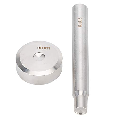 9mm Edelstahl Doppelseitiges Nietpunsch-Set-Werkzeug für Lederfahrzeuge mit Langem Griff, Basis und Montagestange für Fachleute und Hobbyisten von RIZGHWOY