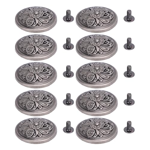 Blumenmuster Niet Nieten Zinklegierung Schraubback Dekorative Nieten mit Sicherer Installation 10 Sätze 26 Mm Niel für Gürtelbeutel Handtasche Brieftasche Breite Kompatibilität Blumenmuster Niet Nieten Zinklegierung Schraubback Dekorative Nieten mit Sicherer Installation 10 Sätze 26 Mm Niel für Gürtelbeutel Handtasche Brieftasche Breite Kompatibilität von RIZGHWOY
