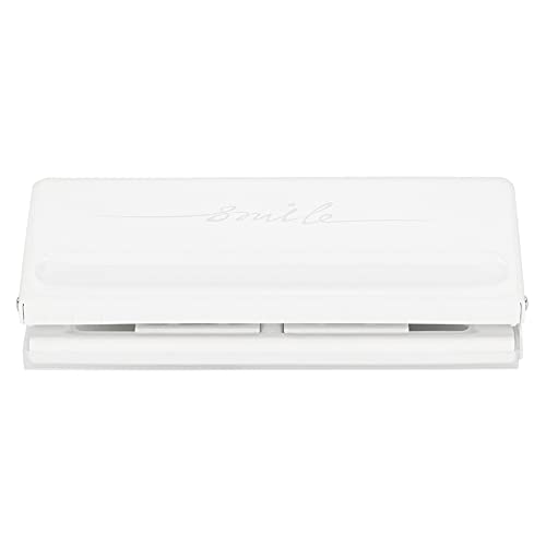 Einstellbarer Abstandspapierloch Puncher Langlebiger Glattes Cutter für Büroschulenversorgungen, 6 Löcher Puncher Pink/Weiß/Schwarz für Studenten und Profis (WHITE) von RIZGHWOY