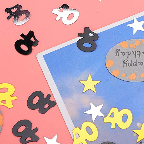 Glitzerndes Gold-Geburtstagsparty-Konfetti, Geburtstagszahlen in Schwarzgold und Silber und Papierkarten-Set für Hochzeits-Geburtstagsparty-Dekorationen (600 Stück Zahlen + 12 Glitzerndes Gold-Geburtstagsparty-Konfetti, Geburtstagszahlen in Schwarzgold und Silber und Papierkarten-Set für Hochzeits-Geburtstagsparty-Dekorationen (600 Stück Zahlen + 12 von RIZGHWOY