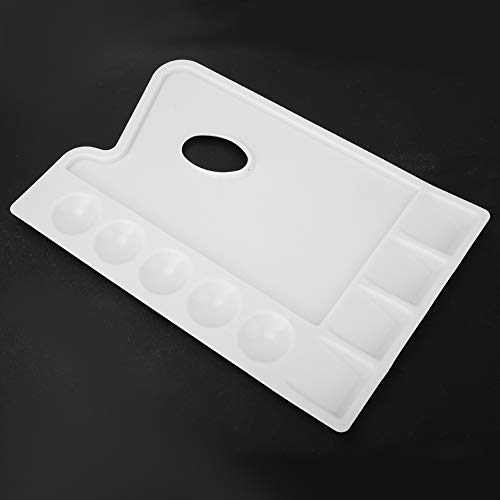 Hochwertiger PVC-Kunststoff-Rechteckpalette für Acrylmalerei-Farbpfanne, Groove-Schrägdesign, Langlebig und Einfach zu Bedienen, Zum Skizzieren/Malerei, Waschbar, Künstler/Schüler von RIZGHWOY