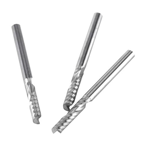 Langlebiger Wolfram -Carbid -Einflöten Endmühlen Set 5pcs 3,175 Mm CNC Bit für die Chip Lichtung von RIZGHWOY