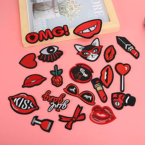 Lippenstift -Bekleidungsaufkleber -Set von 20 für Personalisierten Stil und Verschleierung Beschädigter Flecken von RIZGHWOY