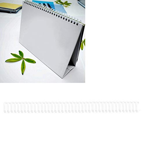 Nylonbeschichtungskleber Doppelschleifendrähte Bindungsdraht Einfacher und Bequemer Kalender Bindungseisen für Loseblatt Notebook, Broschüre, Schreibtischkalender, 100pcs A4 Größe 34 Zähne (12,7 von RIZGHWOY