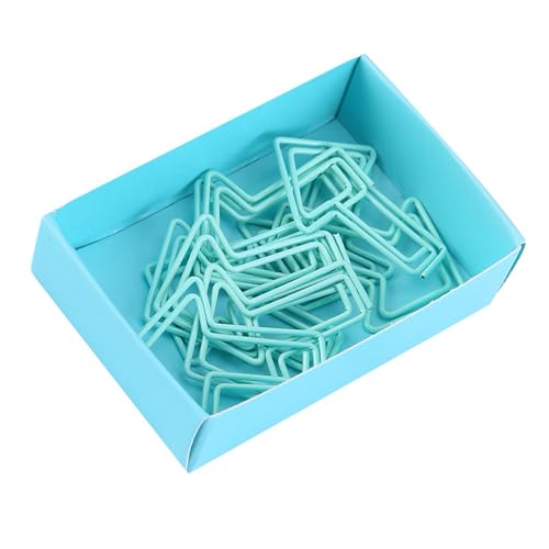 Pfeilformmetallpapier Clips 12pcs Markierende Lesezeichenclips mit Kunststoffbeschichtung in Rose und Hellblau für die Organisation von Dokumenten (Rosenrot) (Cyan) von RIZGHWOY
