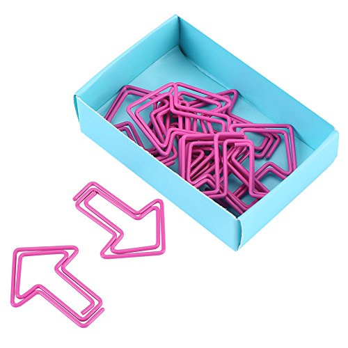Pfeilformmetallpapier Clips 12pcs Markierende Lesezeichenclips mit Kunststoffbeschichtung in Rose und Hellblau für die Organisation von Dokumenten (Rosenrot) von RIZGHWOY