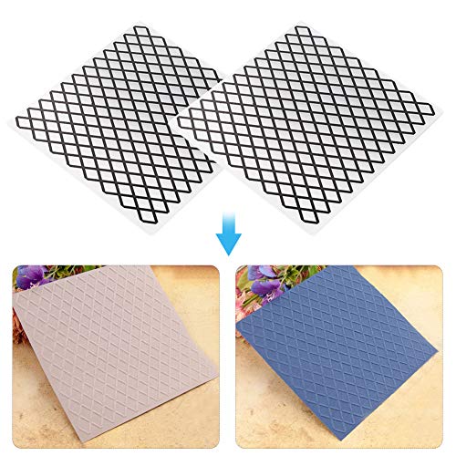 Prägienordner Langlebige Materialvorlage für Kartenherstellung, 2pcs Quadratische Form Konkav Konvexes Scrapbooking für DIY -Handwerk Fotoalbum Dekoration (EM227) von RIZGHWOY