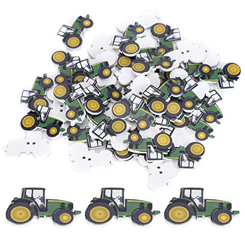 RIZGHWOY 150pcs Niedliche Cartoon -Traktor -Holzknöpfe, Hochwertige Nähdekoration für Kleidung, Rucksäcke, Wandtür RIZGHWOY 150pcs Niedliche Cartoon -Traktor -Holzknöpfe, Hochwertige Nähdekoration für Kleidung, Rucksäcke, Wandtür von RIZGHWOY