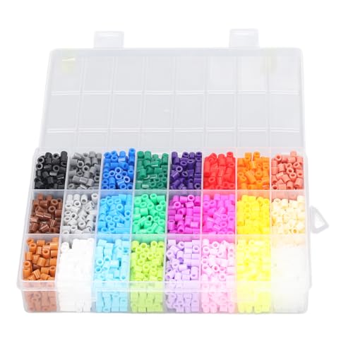 RIZGHWOY 24 Farben Schmelzperlen Kit für, Kreative Mini-Perlen für DIY, Geeignet für, Umweltfreundliches Kunststoffmaterial von RIZGHWOY