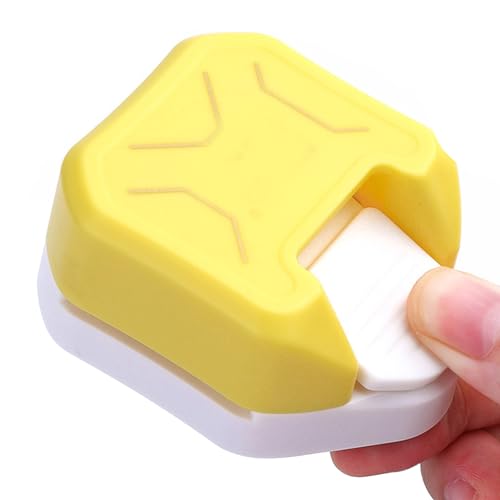 RIZGHWOY 3 in 1 Papierecke Runder Vielseitige DIY Hole Puncher für Handwerksprojekte Plastik (YELLOW) von RIZGHWOY