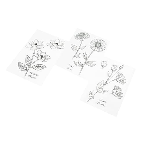 RIZGHWOY 3pcs Einzigartige Blumenmuster Transparente Seehunddichtungen für Kartenabbilder, Clear Stamps for Journaling, DIY -Stempel Set für Fotoalbumendekoration von RIZGHWOY